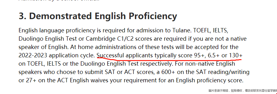 杜蘭大學托福分數要求