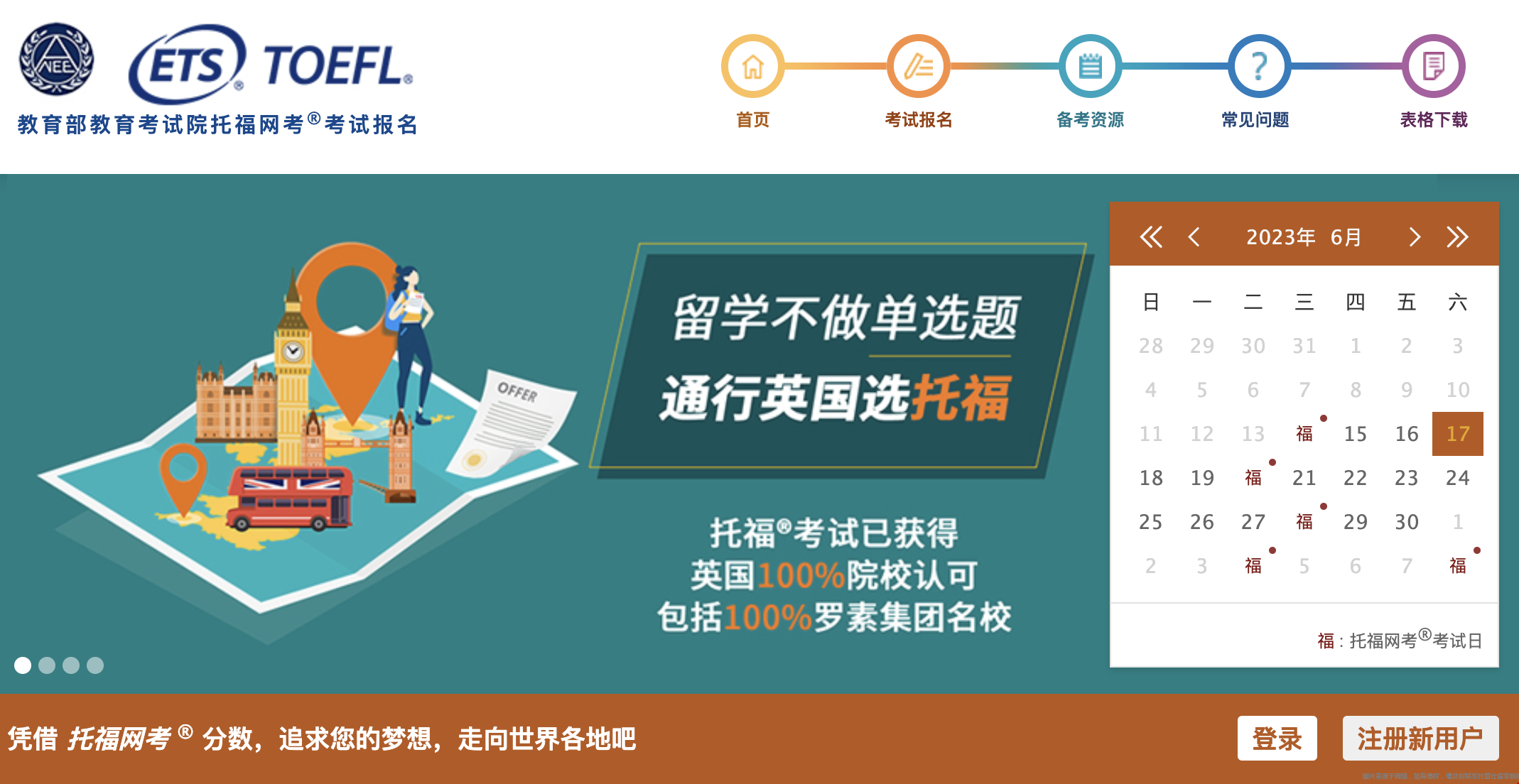 托福考試報名流程