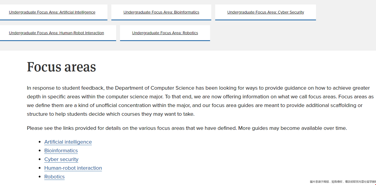 塔夫茨大學計算機本科專業研究領域 塔夫茨大學計算機本科專業研究領域