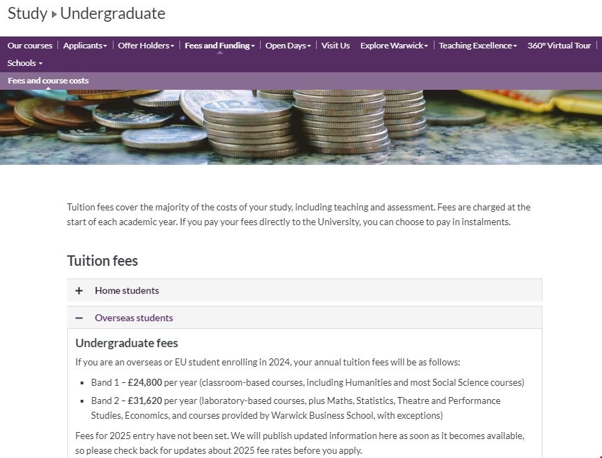 華威大學會計與金融專業本地學生費用.png 華威大學會計與金融專業本地學生費用.png