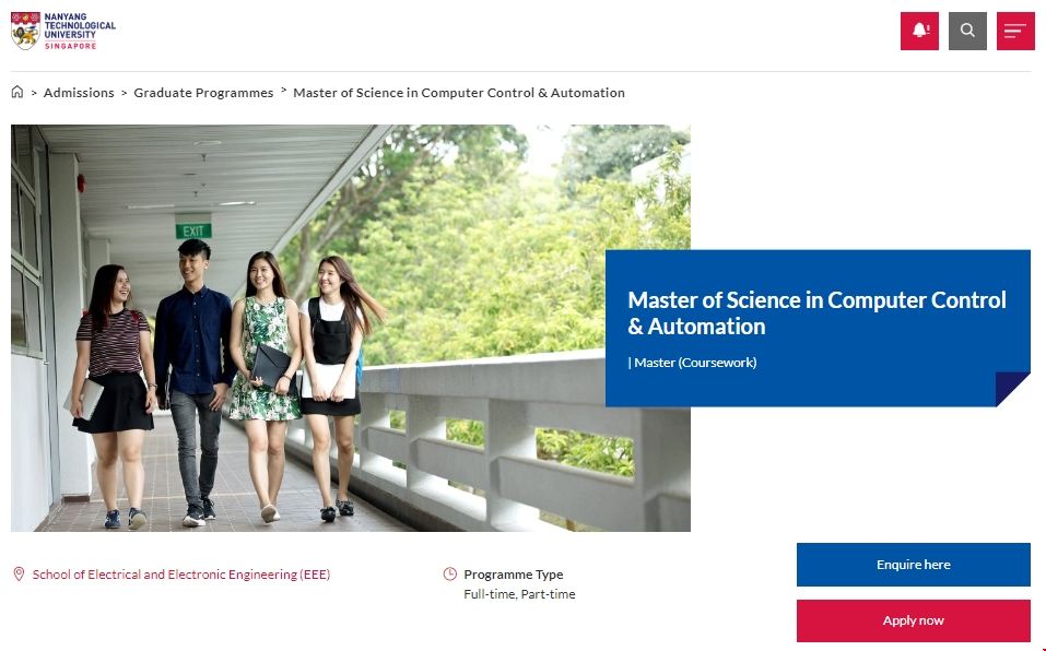 南洋理工大學計算機控制和自動化專業 南洋理工大學計算機控制和自動化專業