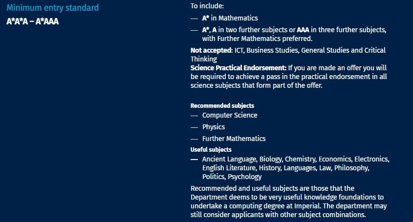 帝國理工學院計算機專業A level成績要求.png