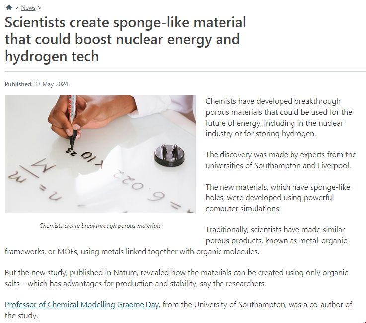 南安普頓大學(xué)開(kāi)發(fā)出適用未來(lái)能源的海綿狀材料.png 南安普頓大學(xué)開(kāi)發(fā)出適用未來(lái)能源的海綿狀材料.png