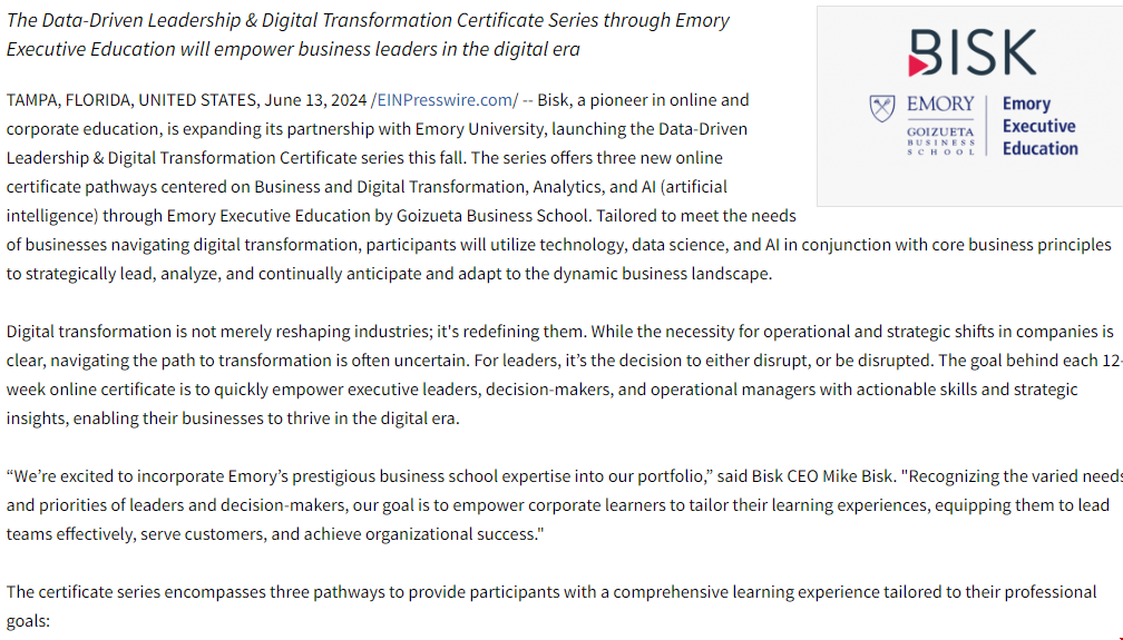 埃默里商學(xué)院與Bisk合作推出在線證書課程.png 埃默里商學(xué)院與Bisk合作推出在線證書課程.png
